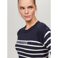 Suéter marinheiro Tommy Hilfiger Equestrian Fairflied feminino Azul-marinho