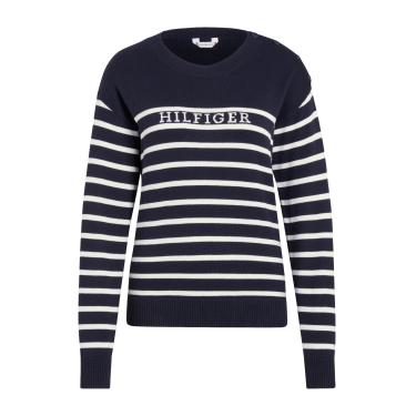 Suéter marinheiro Tommy Hilfiger Equestrian Fairflied feminino Suéter marinheiro Tommy Hilfiger Equestrian Fairflied feminino