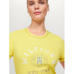 T-shirt gráfico Tommy Hilfiger Equestrian Newport feminino de manga curta Citron ella Amarelo