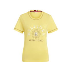 T-shirt gráfico Tommy Hilfiger Equestrian Newport feminino de manga curta Citron ella Amarelo