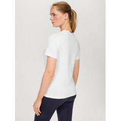 Camiseta Tommy Hilfiger Equestrian Belmont de manga curta com strass feminina Branco