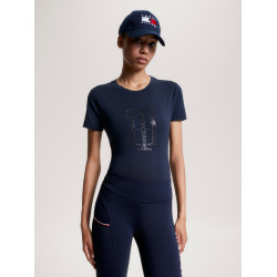 T-shirt Tommy Hilfiger Equestrian Manhattan de mangas curtas para mulher