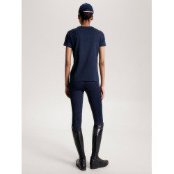T-shirt Tommy Hilfiger Equestrian Manhattan de mangas curtas para mulher Azul-marinho
