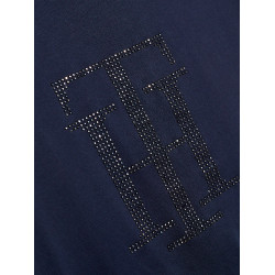 T-shirt Tommy Hilfiger Equestrian Manhattan de mangas curtas para mulher Azul-marinho
