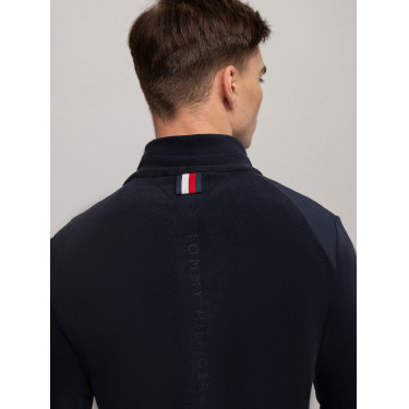 Casaco Tommy Hilfiger Equestrian Michigan fleece masculino Azul-marinho Casaco Tommy Hilfiger Equestrian Michigan fleece masculino Azul-marinho