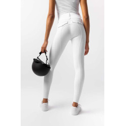 Legging Hybrid Horze Anya feminino fullgrip Branco brilhante