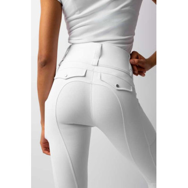 Legging Hybrid Horze Anya feminino fullgrip Branco brilhante