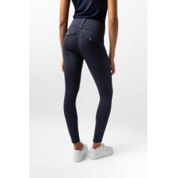 Legging Hybrid Horze Anya feminino fullgrip Abertura Azul-marinho