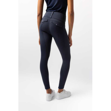 Legging Hybrid Horze Anya feminino fullgrip Abertura Azul-marinho