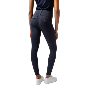 Legging Hybrid Horze Anya feminino fullgrip Abertura Azul-marinho