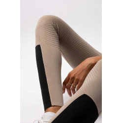 Calça de equitação Horze Evelyn com fundo integral feminino Toupeira simples Bege