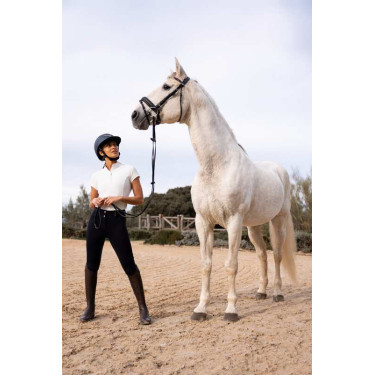 Calça de equitação Horze Leonie com grip integral feminina Marinho escuro Azul