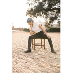 Calça Horze Grand Prix Pro com culote integral feminino Preto