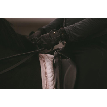 Sela de veludo com pérolas para adestramento Kentucky Rosa claro