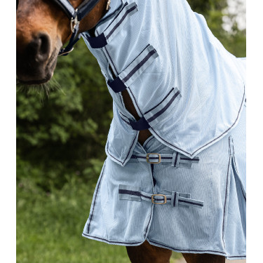 Capa anti-moscas Waldhausen com pescoço removível Protect Azul claro / azul noturno Capa anti-moscas Waldhausen com pescoço removível Protect Azul claro / azul noturno