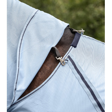 Capa anti-moscas Waldhausen com pescoço removível Protect Azul claro / azul noturno Capa anti-moscas Waldhausen com pescoço removível Protect Azul claro / azul noturno