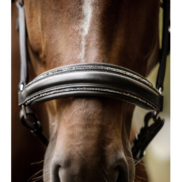 Cabeçada Waldhausen S-Line em couro Glamour Preto