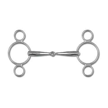 Mors de equitação 3 anéis ajustável inox