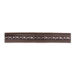 Cabeçada de couro Waldhausen Crystal X-Line Castanho / dourado