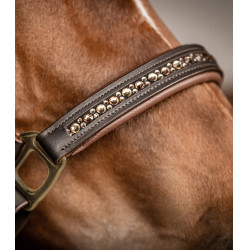 Cabeçada de couro Waldhausen Crystal X-Line Castanho / dourado