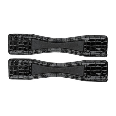 Protetores de esporas Waldhausen em couro envernizado, o par Preto couro