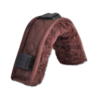 Almofada de pele de cordeiro Waldhausen por cima ou por baixo da muserola Castanho