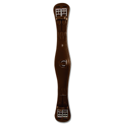 Cilha curta Waldhausen de couro com elástico Castanho