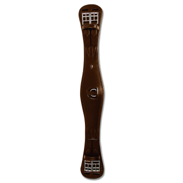 Cilha curta Waldhausen de couro com elástico Castanho