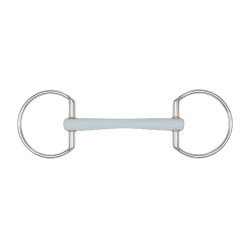 Mordedor de embocadura Beris com azeitonas canhão Comfort fino e anel de 7,5 cm Suave