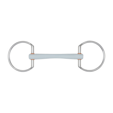 Mordedor de embocadura Beris com azeitonas canhão Comfort fino e anel de 7,5 cm Suave