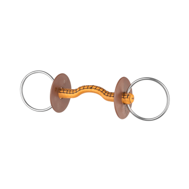 Freio com argola Beris barra de couro Konnex argola 7,5 cm Freio com argola Beris barra de couro Konnex argola 7,5 cm