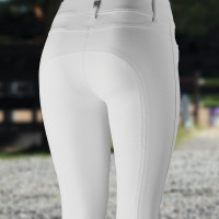 Calça com assento em silicone Tiffany B Vertigo feminino Branco brilhante Calça com assento em silicone Tiffany B Vertigo feminino Branco brilhante
