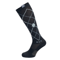 Meias de equitação ELT Argyle Preto / azul pedra Meias de equitação ELT Argyle Preto / azul pedra