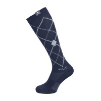 Meias de equitação ELT Argyle Preto / azul pedra