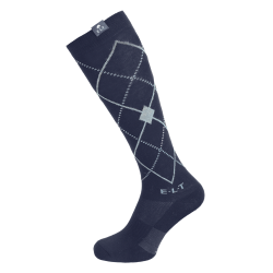 Meias de equitação ELT Argyle Azul profundo / azul pedra