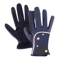 Luvas de equitação ELT Metropolitan Heart infantil Azul noturno / lucky