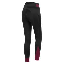Legging de equitação ELT Noemi Preto / vermelho aveludado