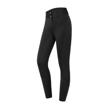 Calça de equitação ELT cintura alta Essential silicone Preto