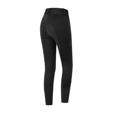 Calça de equitação ELT cintura alta Essential silicone Preto