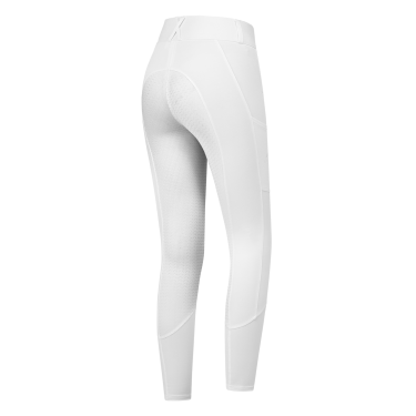Calça de equitação ELT cintura alta Essential silicone Branco