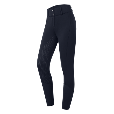 Calça de equitação ELT cintura alta Essential silicone Azul profundo Calça de equitação ELT cintura alta Essential silicone Azul profundo