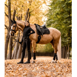 Calça de equitação ELT cintura alta silicone Hella Preto