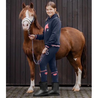 Calça de equitação térmica ELT Essential com silicone infantil Azul profundo