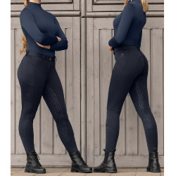 Calça de equitação térmica ELT Essential com silicone feminina Azul profundo