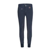 Calça de equitação térmica ELT Fun Sport com silicone infantil Azul noturno