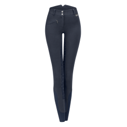 Calça de equitação térmica ELT cintura alta Fun Sport silicone Azul noturno Calça de equitação térmica ELT cintura alta Fun Sport silicone Azul noturno