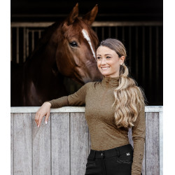 Camiseta com zíper funcional ELT Milano Mistura Cappuccino Castanho