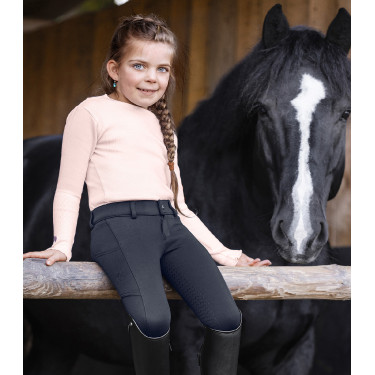 Calça de equitação infantil ELT Essential silicone Azul profundo