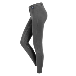 Calça de equitação infantil ELT Fun Sport com silicone Asfalto Cinzento