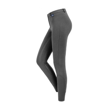 Calça de equitação infantil ELT Fun Sport com silicone Asfalto Cinzento